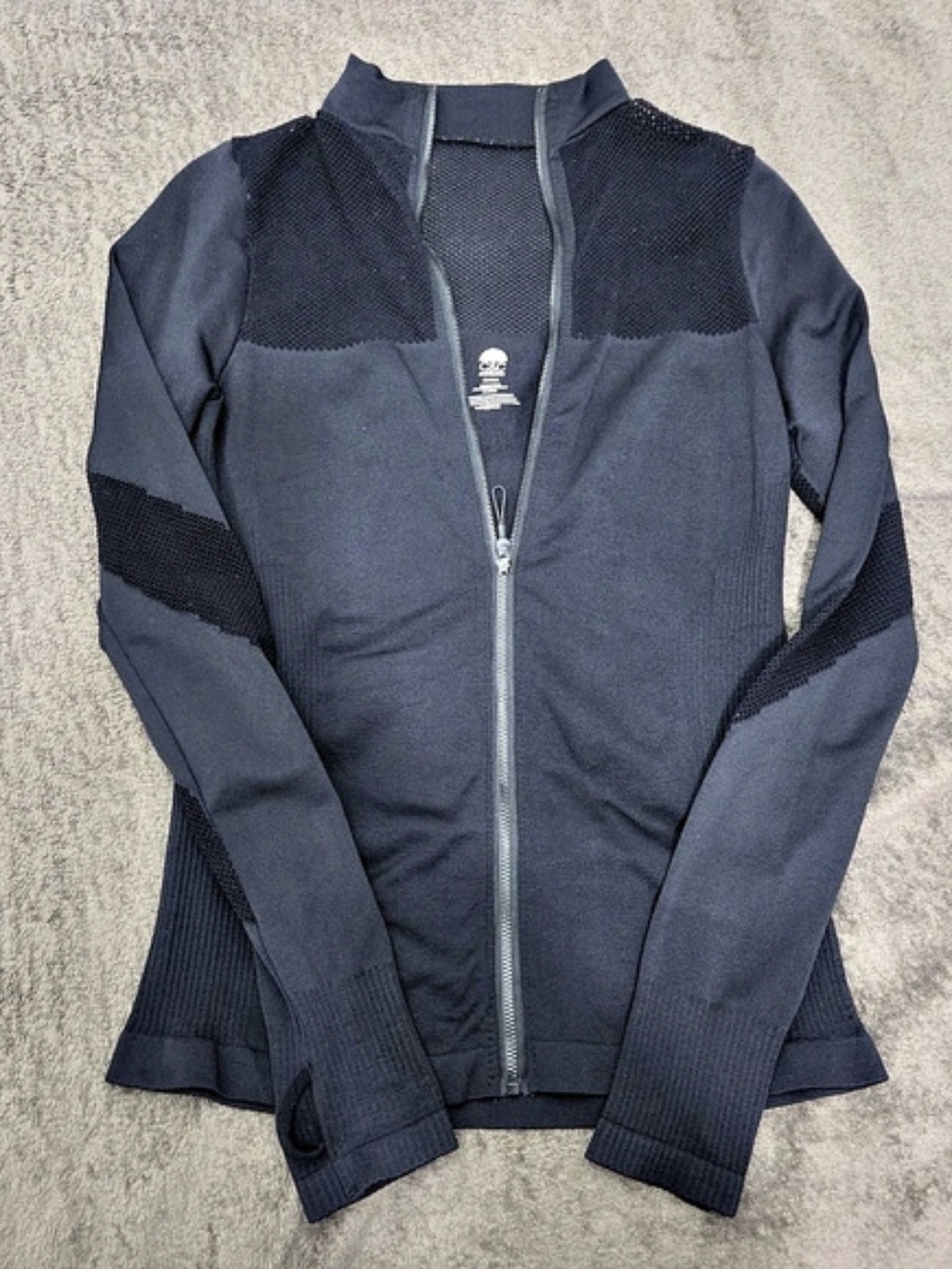 C&C California Seamless Moto Mesh Zip Up Activewear Track Jacket Black Small